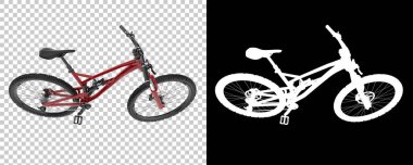 Bisiklet siyah ve beyaz arka planda izole edilmiş. 3d görüntüleme - illüstrasyon