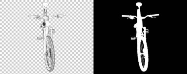 Bisiklet siyah ve beyaz arka planda izole edilmiş. 3d görüntüleme - illüstrasyon