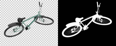 Bisiklet siyah ve beyaz arka planda izole edilmiş. 3d görüntüleme - illüstrasyon