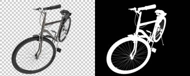 Bisiklet siyah ve beyaz arka planda izole edilmiş. 3d görüntüleme - illüstrasyon