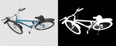 Bisiklet siyah ve beyaz arka planda izole edilmiş. 3d görüntüleme - illüstrasyon