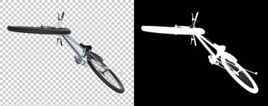 Bisiklet siyah ve beyaz arka planda izole edilmiş. 3d görüntüleme - illüstrasyon