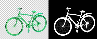 Bisiklet siyah ve beyaz arka planda izole edilmiş. 3d görüntüleme - illüstrasyon