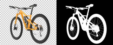 Bisiklet siyah ve beyaz arka planda izole edilmiş. 3d görüntüleme - illüstrasyon