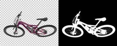 Bisiklet siyah ve beyaz arka planda izole edilmiş. 3d görüntüleme - illüstrasyon