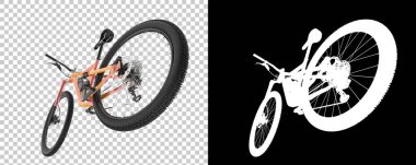 Bisiklet siyah ve beyaz arka planda izole edilmiş. 3d görüntüleme - illüstrasyon