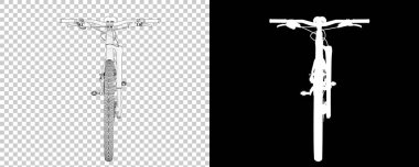 Bisiklet siyah ve beyaz arka planda izole edilmiş. 3d görüntüleme - illüstrasyon