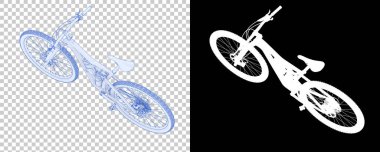 Bisiklet siyah ve beyaz arka planda izole edilmiş. 3d görüntüleme - illüstrasyon