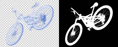 Bisiklet siyah ve beyaz arka planda izole edilmiş. 3d görüntüleme - illüstrasyon