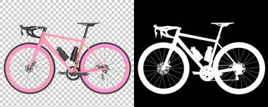 Bisiklet siyah ve beyaz arka planda izole edilmiş. 3d görüntüleme - illüstrasyon