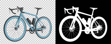 Bisiklet siyah ve beyaz arka planda izole edilmiş. 3d görüntüleme - illüstrasyon