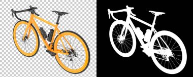 Bisiklet siyah ve beyaz arka planda izole edilmiş. 3d görüntüleme - illüstrasyon