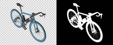 Bisiklet siyah ve beyaz arka planda izole edilmiş. 3d görüntüleme - illüstrasyon