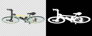 Bisiklet siyah ve beyaz arka planda izole edilmiş. 3d görüntüleme - illüstrasyon