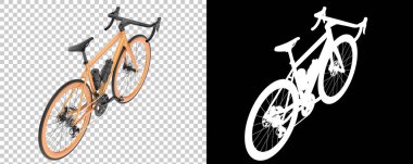 Bisiklet siyah ve beyaz arka planda izole edilmiş. 3d görüntüleme - illüstrasyon