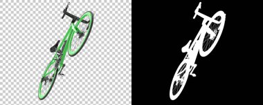 Bisiklet siyah ve beyaz arka planda izole edilmiş. 3d görüntüleme - illüstrasyon