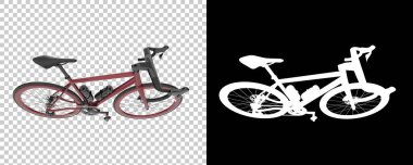 Bisiklet siyah ve beyaz arka planda izole edilmiş. 3d görüntüleme - illüstrasyon