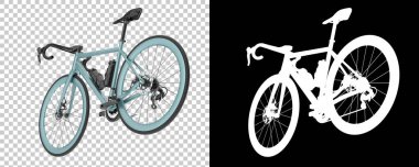 Bisiklet siyah ve beyaz arka planda izole edilmiş. 3d görüntüleme - illüstrasyon