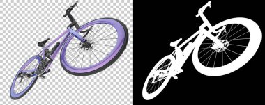 Bisiklet siyah ve beyaz arka planda izole edilmiş. 3d görüntüleme - illüstrasyon