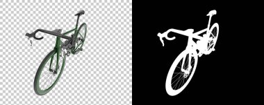 Bisiklet siyah ve beyaz arka planda izole edilmiş. 3d görüntüleme - illüstrasyon