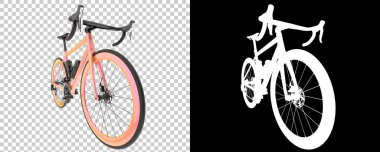 Bisiklet siyah ve beyaz arka planda izole edilmiş. 3d görüntüleme - illüstrasyon