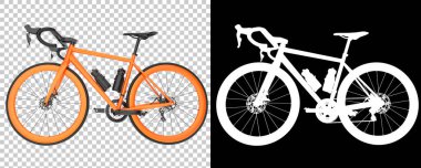 Bisiklet siyah ve beyaz arka planda izole edilmiş. 3d görüntüleme - illüstrasyon