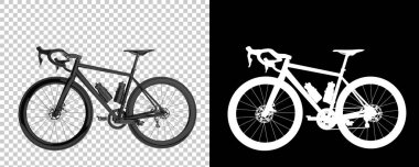 Bisiklet siyah ve beyaz arka planda izole edilmiş. 3d görüntüleme - illüstrasyon