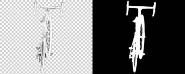 Bisiklet siyah ve beyaz arka planda izole edilmiş. 3d görüntüleme - illüstrasyon