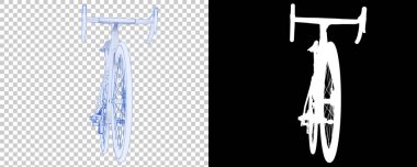 Bisiklet siyah ve beyaz arka planda izole edilmiş. 3d görüntüleme - illüstrasyon