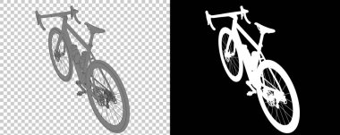 Bisiklet siyah ve beyaz arka planda izole edilmiş. 3d görüntüleme - illüstrasyon