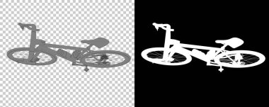 Bisiklet siyah ve beyaz arka planda izole edilmiş. 3d görüntüleme - illüstrasyon