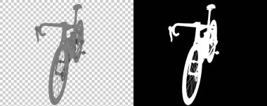 Bisiklet siyah ve beyaz arka planda izole edilmiş. 3d görüntüleme - illüstrasyon