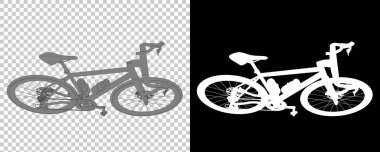 Bisiklet siyah ve beyaz arka planda izole edilmiş. 3d görüntüleme - illüstrasyon