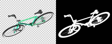 Bisiklet siyah ve beyaz arka planda izole edilmiş. 3d görüntüleme - illüstrasyon