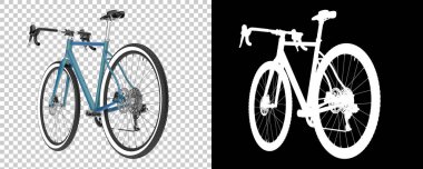 Bisiklet siyah ve beyaz arka planda izole edilmiş. 3d görüntüleme - illüstrasyon