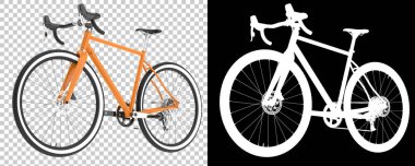 Bisiklet siyah ve beyaz arka planda izole edilmiş. 3d görüntüleme - illüstrasyon