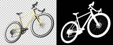 Bisiklet siyah ve beyaz arka planda izole edilmiş. 3d görüntüleme - illüstrasyon