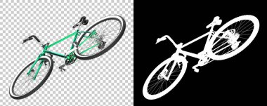 Bisiklet siyah ve beyaz arka planda izole edilmiş. 3d görüntüleme - illüstrasyon