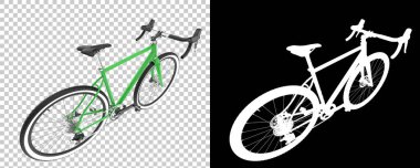 Bisiklet siyah ve beyaz arka planda izole edilmiş. 3d görüntüleme - illüstrasyon