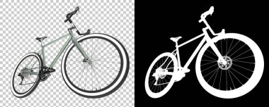 Bisiklet siyah ve beyaz arka planda izole edilmiş. 3d görüntüleme - illüstrasyon