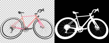 Bisiklet siyah ve beyaz arka planda izole edilmiş. 3d görüntüleme - illüstrasyon