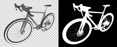 Bisiklet siyah ve beyaz arka planda izole edilmiş. 3d görüntüleme - illüstrasyon