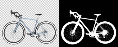 Bisiklet siyah ve beyaz arka planda izole edilmiş. 3d görüntüleme - illüstrasyon