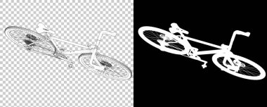 Bisiklet siyah ve beyaz arka planda izole edilmiş. 3d görüntüleme - illüstrasyon