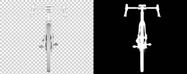 Bisiklet siyah ve beyaz arka planda izole edilmiş. 3d görüntüleme - illüstrasyon