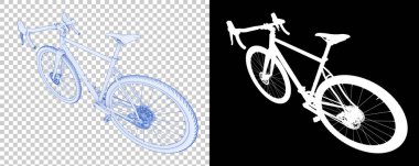 Bisiklet siyah ve beyaz arka planda izole edilmiş. 3d görüntüleme - illüstrasyon