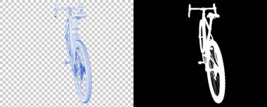 Bisiklet siyah ve beyaz arka planda izole edilmiş. 3d görüntüleme - illüstrasyon