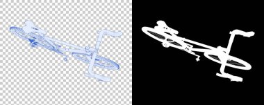 Bisiklet siyah ve beyaz arka planda izole edilmiş. 3d görüntüleme - illüstrasyon