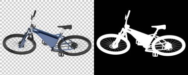 Bisiklet siyah ve beyaz arka planda izole edilmiş. 3d görüntüleme - illüstrasyon