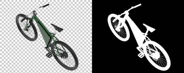 Bisiklet siyah ve beyaz arka planda izole edilmiş. 3d görüntüleme - illüstrasyon
